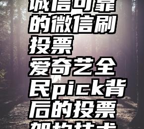 诚信可靠的微信刷投票   爱奇艺全民pick背后的投票架构技术