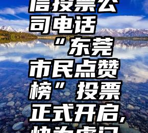 邓州市微信投票公司电话   “东莞市民点赞榜”投票正式开启,快为虎门点赞!