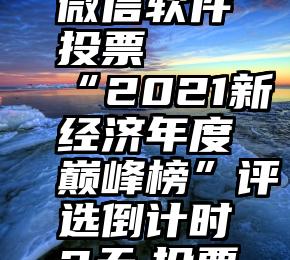 怎么破解微信软件投票   “2021新经济年度巅峰榜”评选倒计时2天,投票已破50万