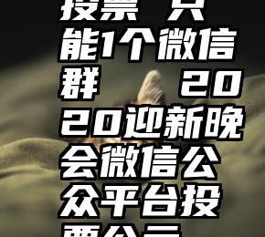 投票 只能1个微信群   2020迎新晚会微信公众平台投票公示