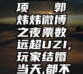 微信投票 多少选项   郭炜炜微博之夜票数远超UZI,玩家结婚当天,都不往给他投票