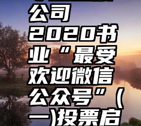 专业投票公司   2020书业“最受欢迎微信公众号”(一)投票启动