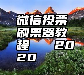 微信投票刷票器教程   2020