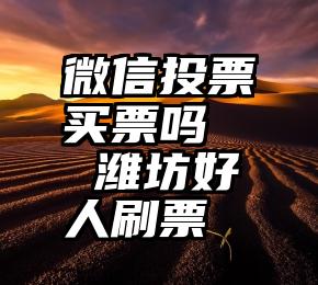 微信投票买票吗   潍坊好人刷票