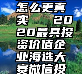 微信投票怎么更真实   2020最具投资价值企业海选大赛微信投票