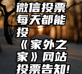 微信投票每天都能投   《家外之家》网站投票告知!