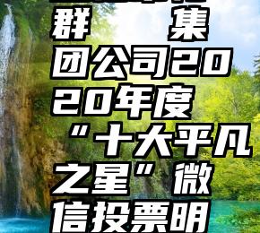 微信投票互相帮忙群   集团公司2020年度“十大平凡之星”微信投票明天9时开始