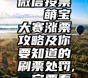 全国各地微信投票   萌宝大赛涨票攻略及你要知道的刷票处罚,一定要看哦!