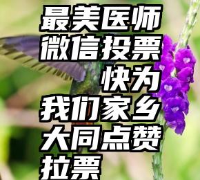 最美医师微信投票   快为我们家乡大同点赞拉票