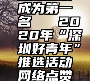 微信投票成为第一名   2020年“深圳好青年”推选活动网络点赞开始啦!