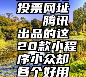 微信金鹰投票网址   腾讯出品的这20款小程序小众却各个好用到爆