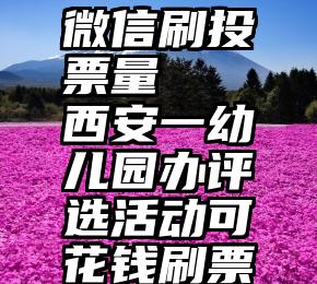 微信刷投票量   西安一幼儿园办评选活动可花钱刷票