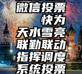 活动现场微信投票   快为天水雪亮联勤联动指挥调度系统投票啦!