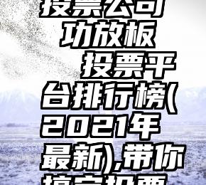 微信刷票投票公司 功放板   投票平台排行榜(2021年最新),带你搞定投票制作