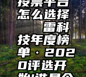 免费微信投票平台怎么选择   雷科技年度榜单·2020评选开始!谁是今年最佳