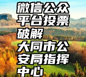 微信公众平台投票破解   大同市公安局指挥中心