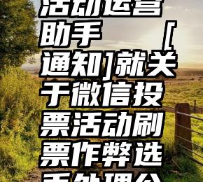 微信投票活动运营助手   [通知]就关于微信投票活动刷票作弊选手处理公告