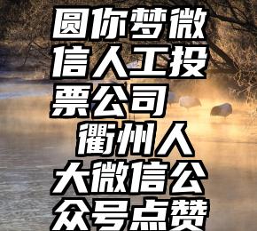 圆你梦微信人工投票公司   衢州人大微信公众号点赞