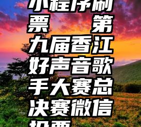 小程序刷票   第九届香江好声音歌手大赛总决赛微信投票