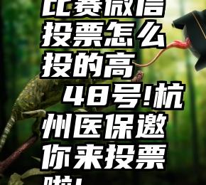 比赛微信投票怎么投的高   48号!杭州医保邀你来投票啦!