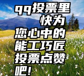 qq投票里   快为您心中的能工巧匠投票点赞吧!