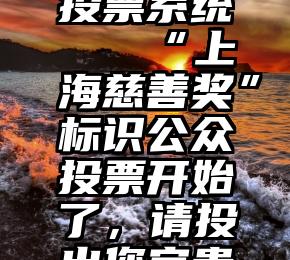 双渔微信投票系统   “上海慈善奖”标识公众投票开始了，请投出您宝贵的一票