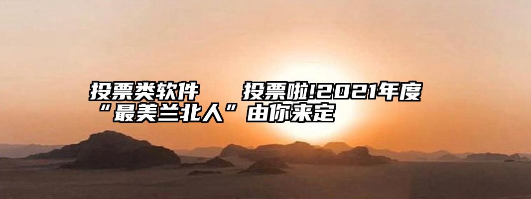 投票类软件   投票啦!2021年度“最美兰北人”由你来定