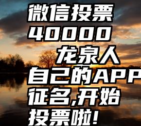 微信投票40000   龙泉人自己的APP征名,开始投票啦!