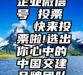 企业微信号 投票   快来投票啦!选出你心中的中国交建品牌团队③