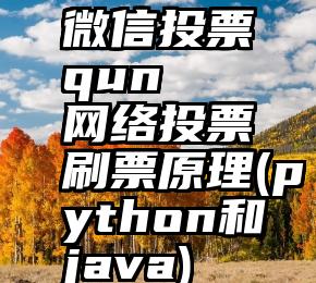 微信投票qun   网络投票刷票原理(python和java)