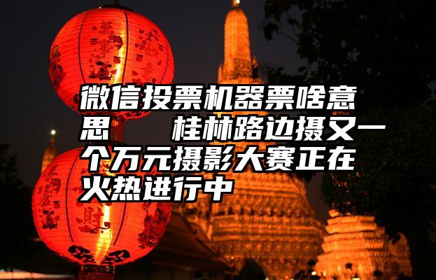 微信投票机器票啥意思   桂林路边摄又一个万元摄影大赛正在火热进行中