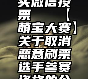 哪里可以买微信投票   【萌宝大赛】关于取消恶意刷票选手参赛资格的公告