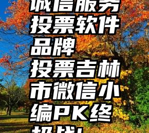 诚信服务投票软件品牌   投票吉林市微信小编PK终极战!