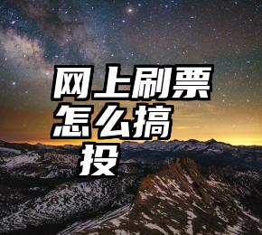 网上刷票怎么搞   投