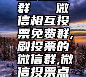 有没刷投票的微信群   微信相互投票免费群,刷投票的微信群,微信投票点赞群怎么互投