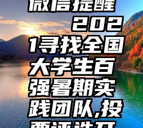 分流抢票微信提醒   2021寻找全国大学生百强暑期实践团队,投票评选开始啦!