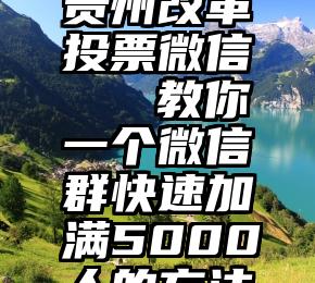 贵州改革投票微信   教你一个微信群快速加满5000人的方法