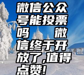 微信公众号能投票吗   微信终于开放了,值得点赞!