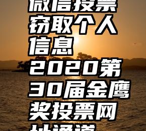 微信投票窃取个人信息   2020第30届金鹰奖投票网址通道