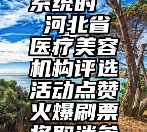 网上投票系统的   河北省医疗美容机构评选活动点赞火爆刷票将取消参赛资格