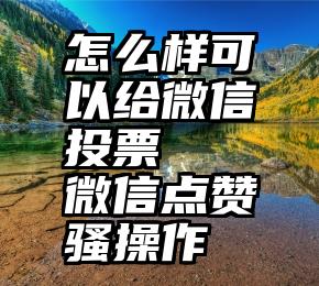 怎么样可以给微信投票   微信点赞骚操作