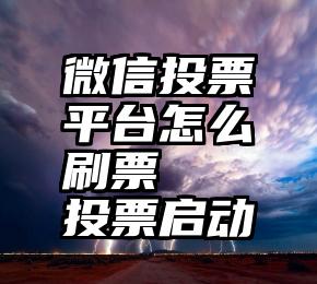 微信投票平台怎么刷票   投票启动