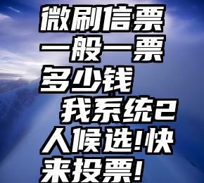 微刷信票一般一票多少钱   我系统2人候选!快来投票!