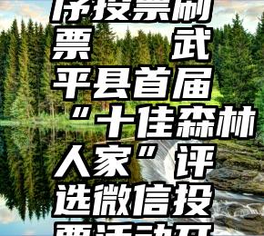 微信小程序投票刷票   武平县首届“十佳森林人家”评选微信投票活动开始啦!