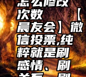 微信投票怎么修改次数   【晨友会】微信投票,纯粹就是刷感情、刷关系、刷金钱