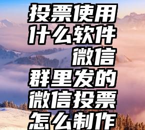 投票使用什么软件   微信群里发的微信投票怎么制作