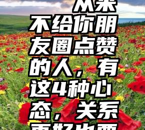 网页投票   从来不给你朋友圈点赞的人，有这4种心态，关系再好也要远离