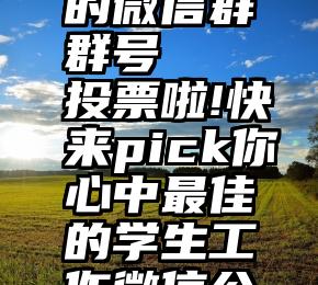 专门投票的微信群群号   投票啦!快来pick你心中最佳的学生工作微信公众号