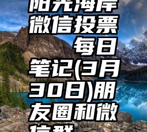 阳光海岸微信投票   每日笔记(3月30日)朋友圈和微信群