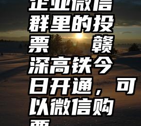 企业微信群里的投票   赣深高铁今日开通，可以微信购票